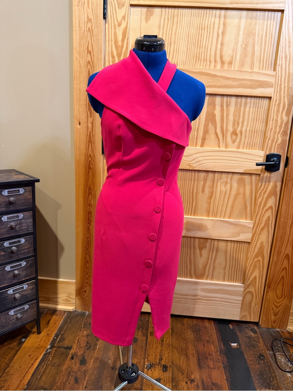 Black Halo Vibrant Pink Dress